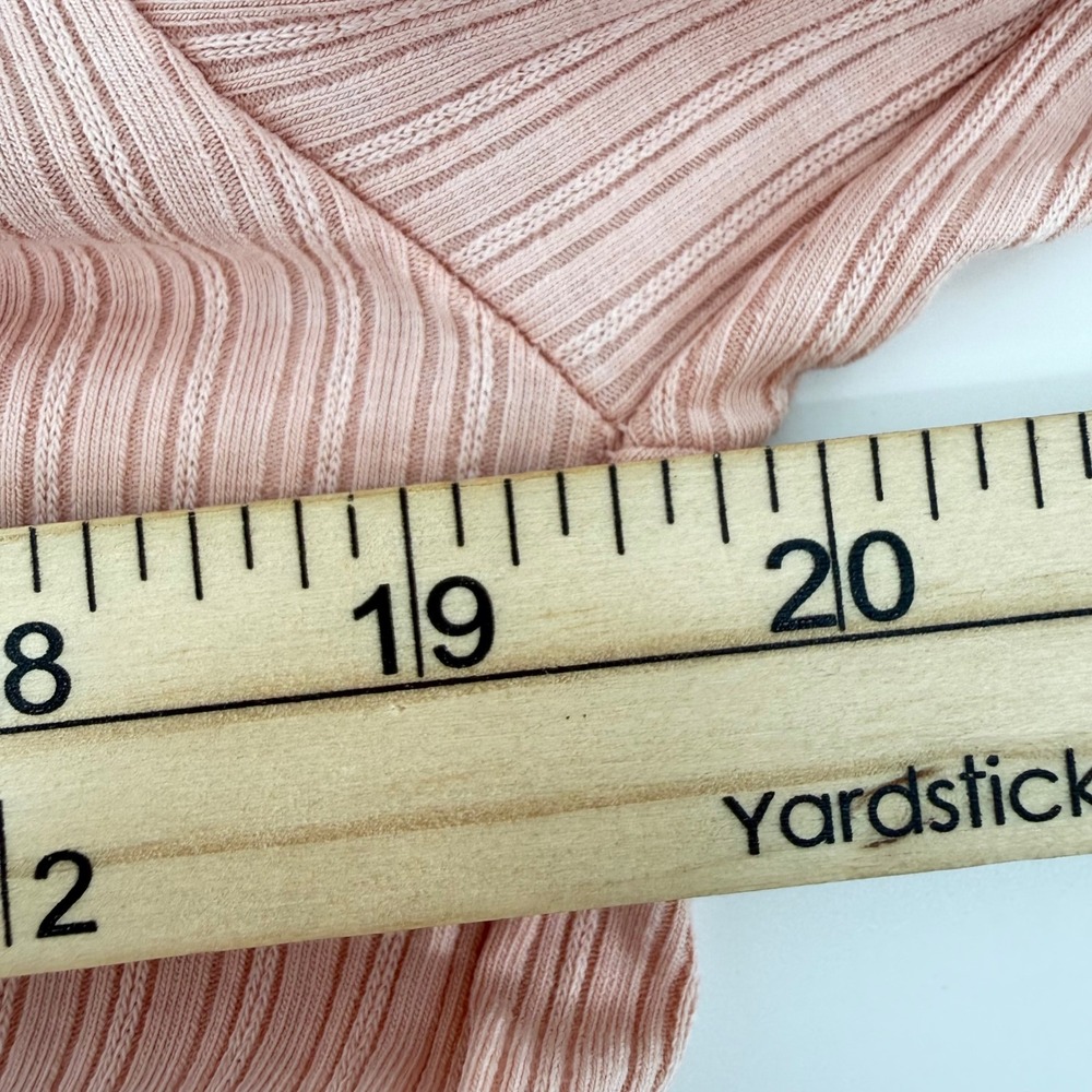 NWT Aerie Pink Long Sleeve Cross Front Ribbed Wrap Bodysuit Size Small - Picture 8 of 9
